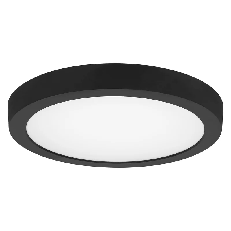 SYLVANIA 12" Flush Mount LED Fixture, 24W, 90 CRI, 1600 Lms, Hardwired, 3000K, Black