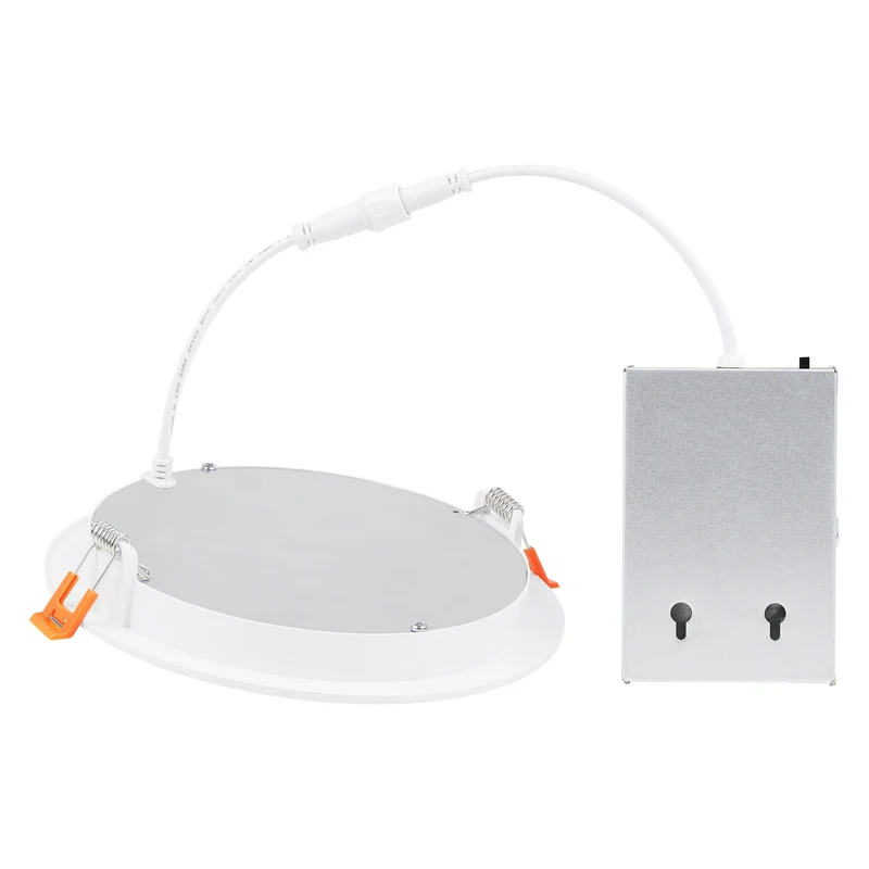 SYLVANIA 6" Slim Microdisk Downlight, 12W, 5 CCT Select (2700K - 5000K), 1000 Lms, 90 CRI, Dimmable, Wet-Rated, White - 6 PK