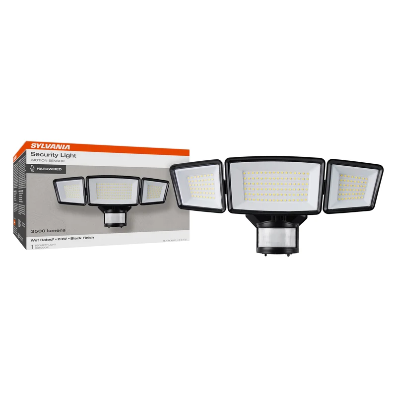 SYLVANIA 23W Security LED Light with Motion Sensor, Hardwired, 3500 Lms, Wet Rated, 5000K, Daylight