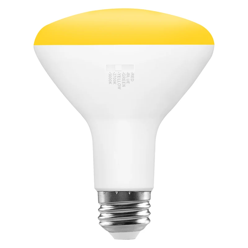 SYLVANIA 5 Color LED Light Bulb, Red / Blue / Green / Yellow / White, RGBW, 8W, BR30, E26 Medium Base, 2700K/5000K