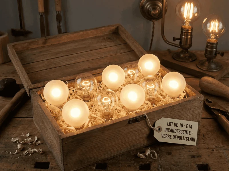 Lot de 10 Ampoules Incandescentes E27 Sphériques 2700K