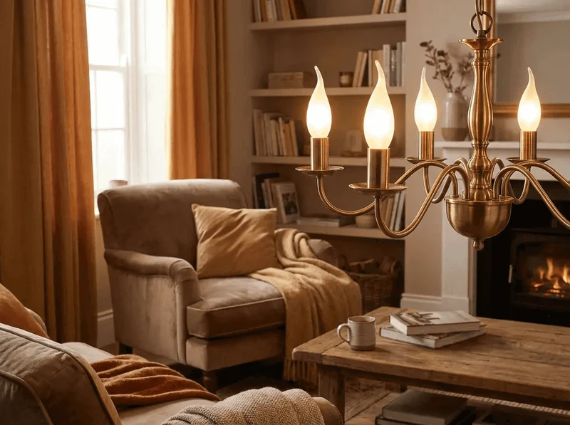 Ampoule incandescente E14 25W flamme coup de vent dépolie