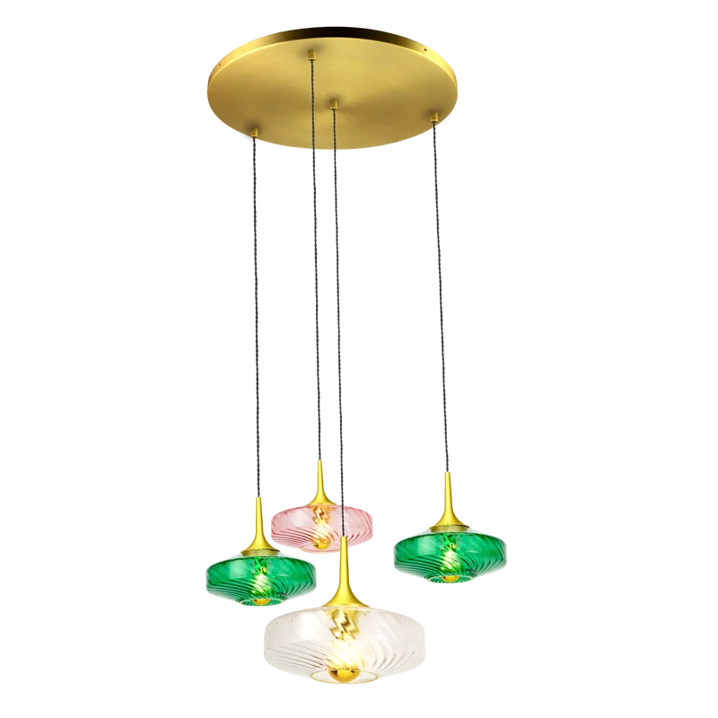 Suspension Roxanne 04 – Design Art Déco en verre soufflé et finition élégante