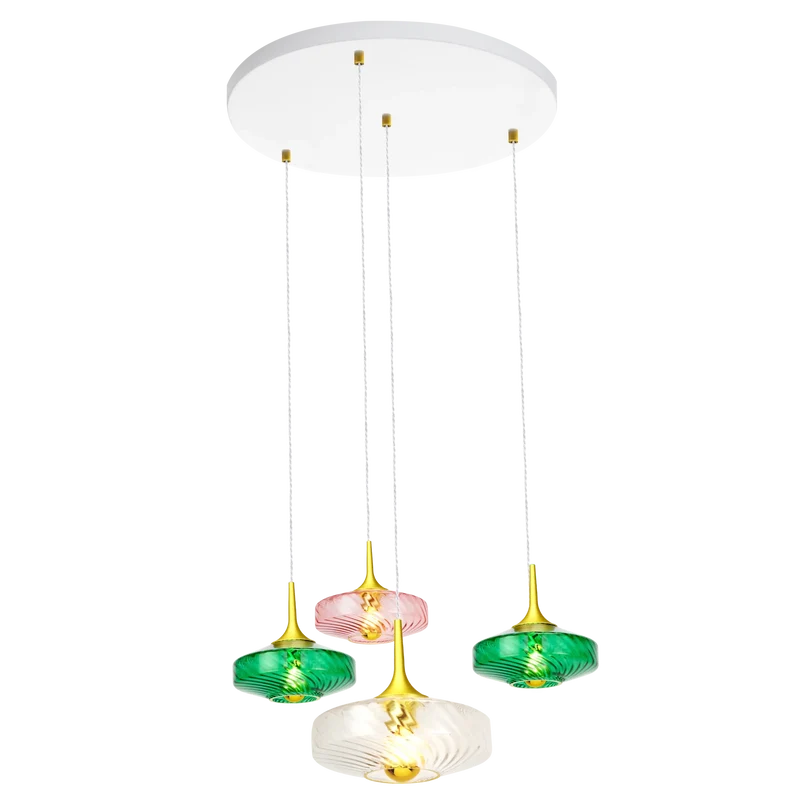 Suspension Roxanne 04 – Design Art Déco en verre soufflé et finition élégante