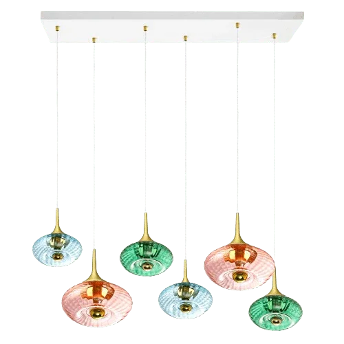 Rosace Grace 06 – Rosace 6 lumières en verre soufflé, style contemporain et élégant