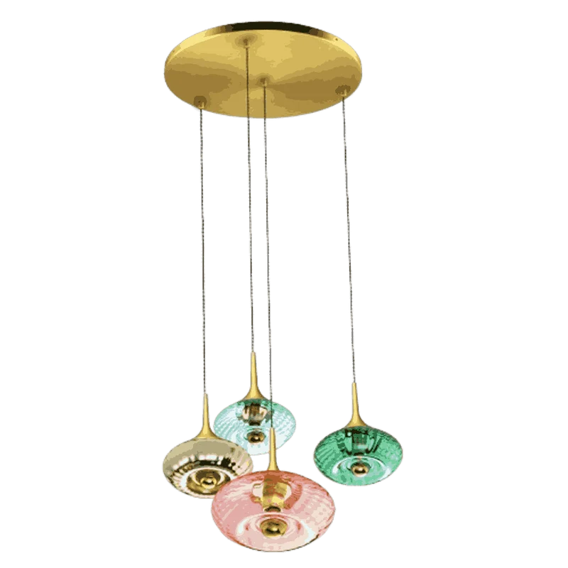 Rosace Grace 04 – Rosace design 4 verrines, finition élégante et verre soufflé