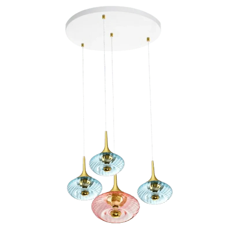 Rosace Grace 04 – Rosace design 4 verrines, finition élégante et verre soufflé