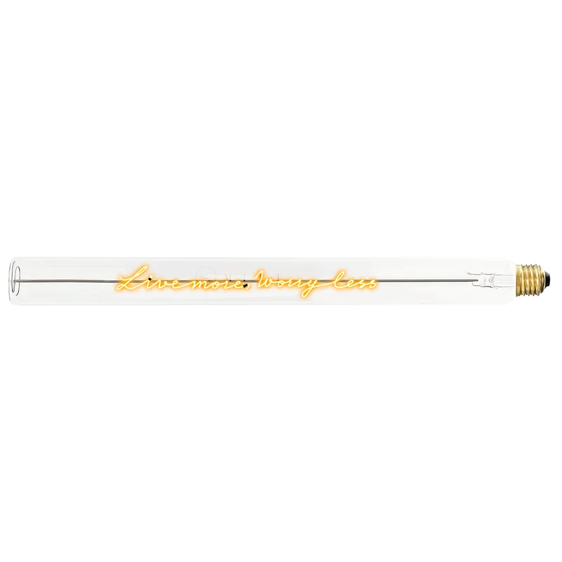 Ampoule décorative LED “Live more Worry less” – Message In The Tube