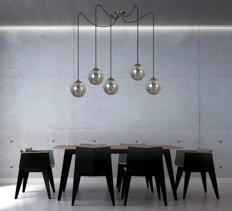 Suspension Boule Verre Noir