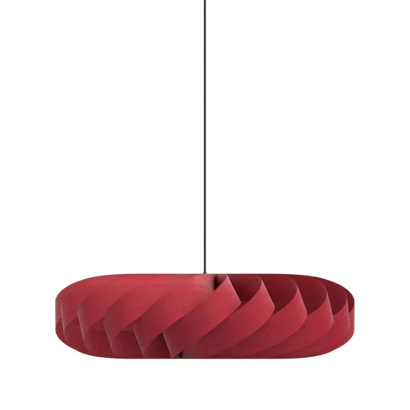 TR5 Pendel Ø80 - Skulpturel rød birk-lampe af Tom Rossau