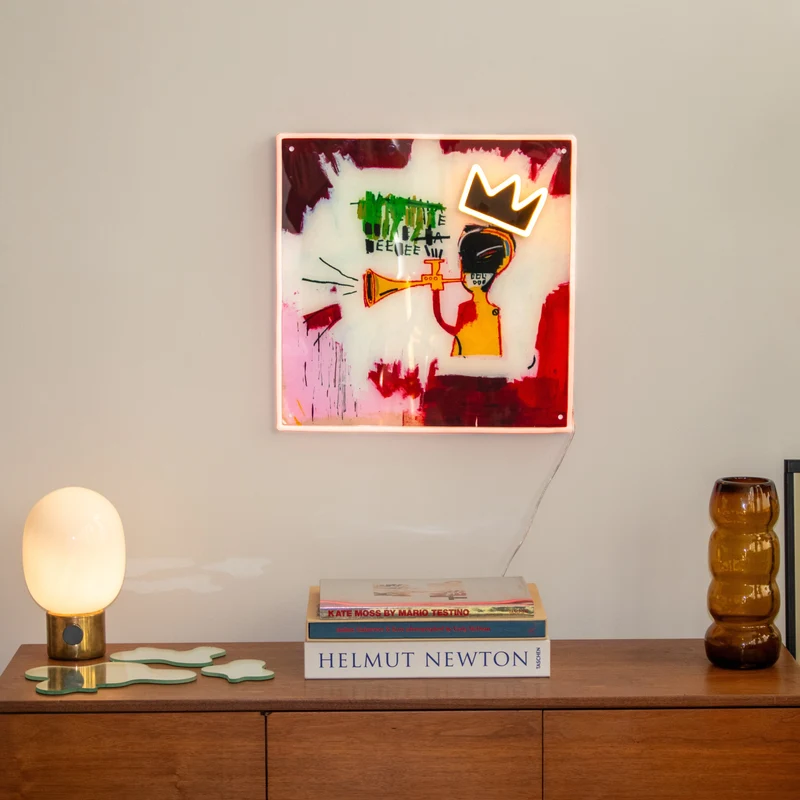 Trumpet Painting YP x Jean Michel Basquiat, signe en neon LED