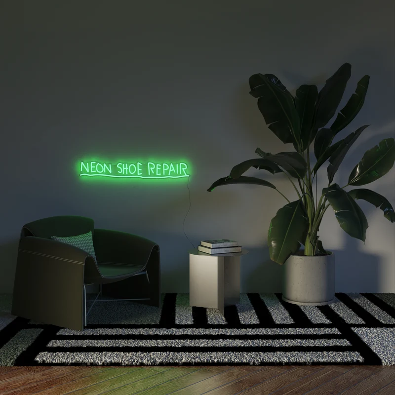 Neon Shoe Repair YP x Jean Michel Basquiat, signe en néon LED