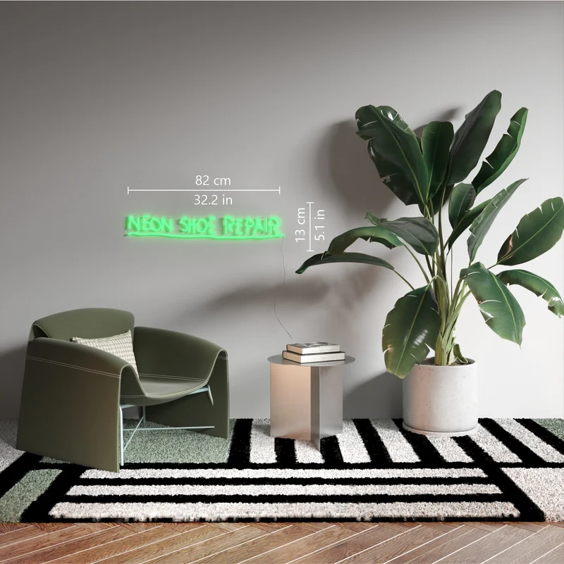 Neon Shoe Repair YP x Jean Michel Basquiat, signe en néon LED
