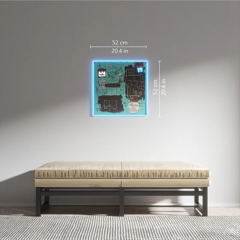 Equals Pi YP x Jean Michel Basquiat, signe en néon LED