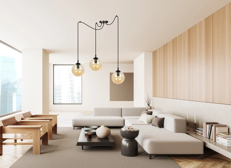 Suspension 3 Globes En Verre