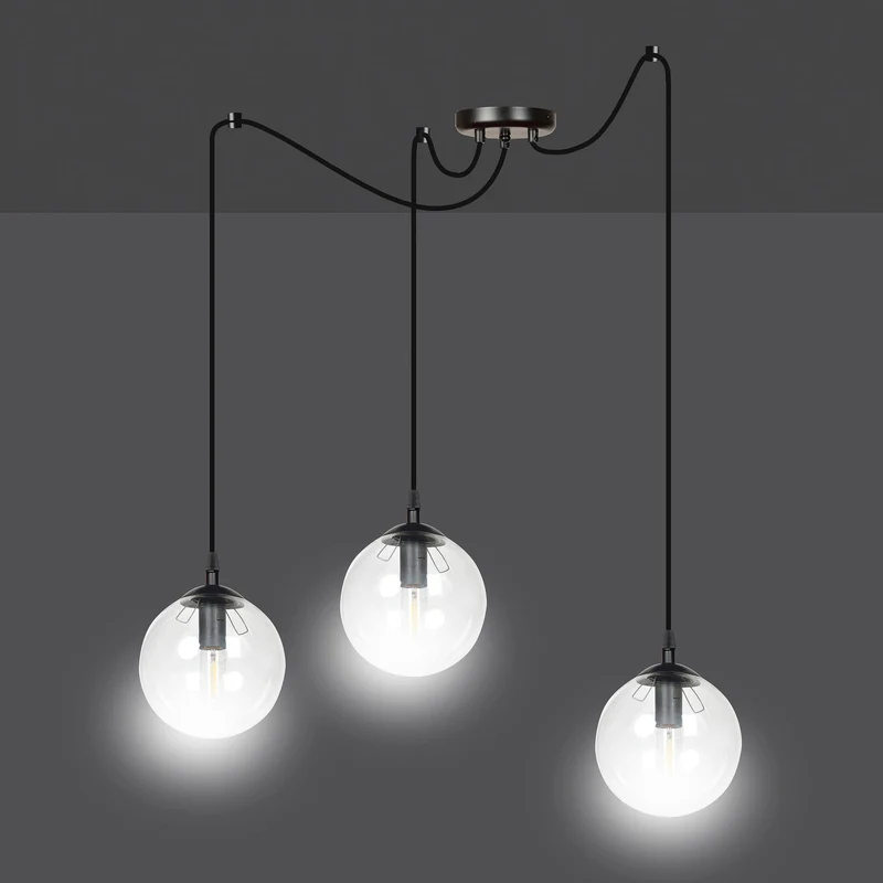 Suspension 3 Boule Verre