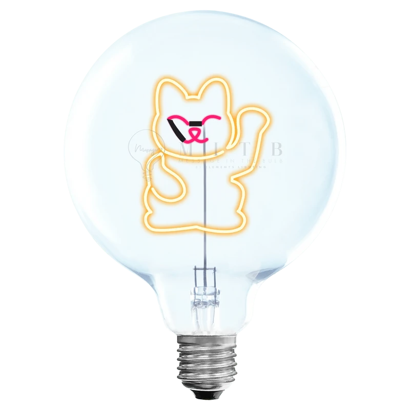 Ampoule décorative LED sans fil "Lucky Cat" - Message In The Bulb
