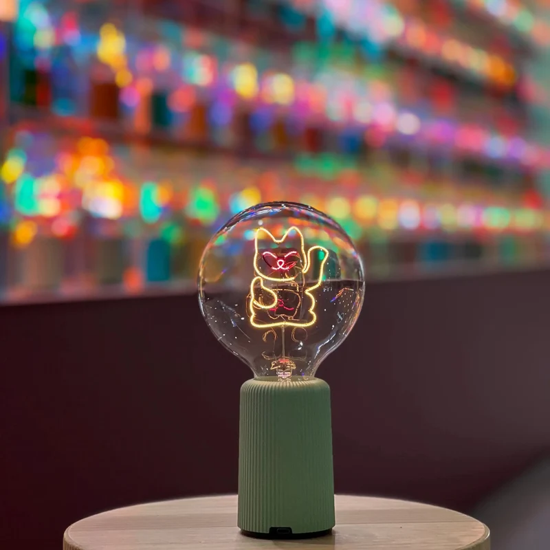 Ampoule décorative LED sans fil "Lucky Cat" - Message In The Bulb