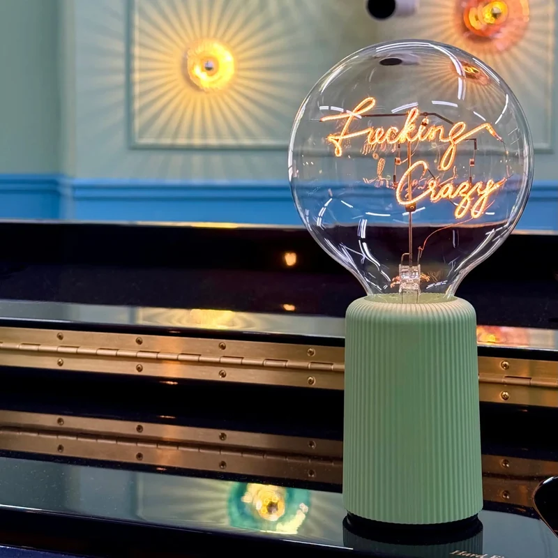 Ampoule décorative LED sans fil "Fucking Crazy" Message In The Bulb