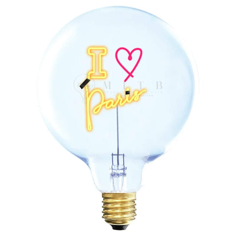 Ampoule décorative LED "I LOVE PARIS" - Message In The Bulb
