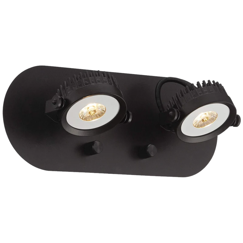 Spotlight Plug In Led Brown Two Head Wall Lamp