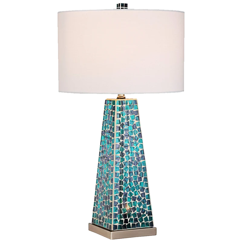 Possini Euro Design Lorin Mosaic Tile Nightlight Table Lamp