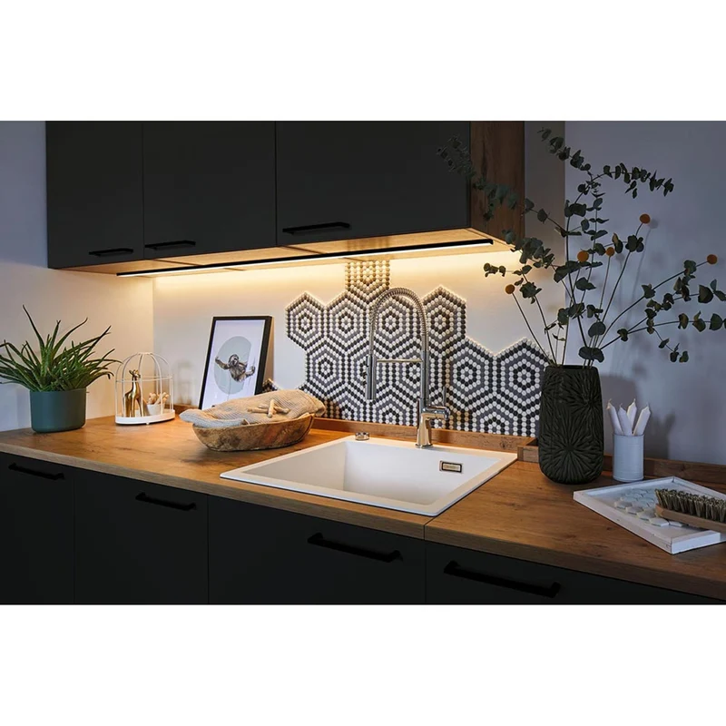LED Strip Profil Base 2m Weißer Diffusor, Schwarz