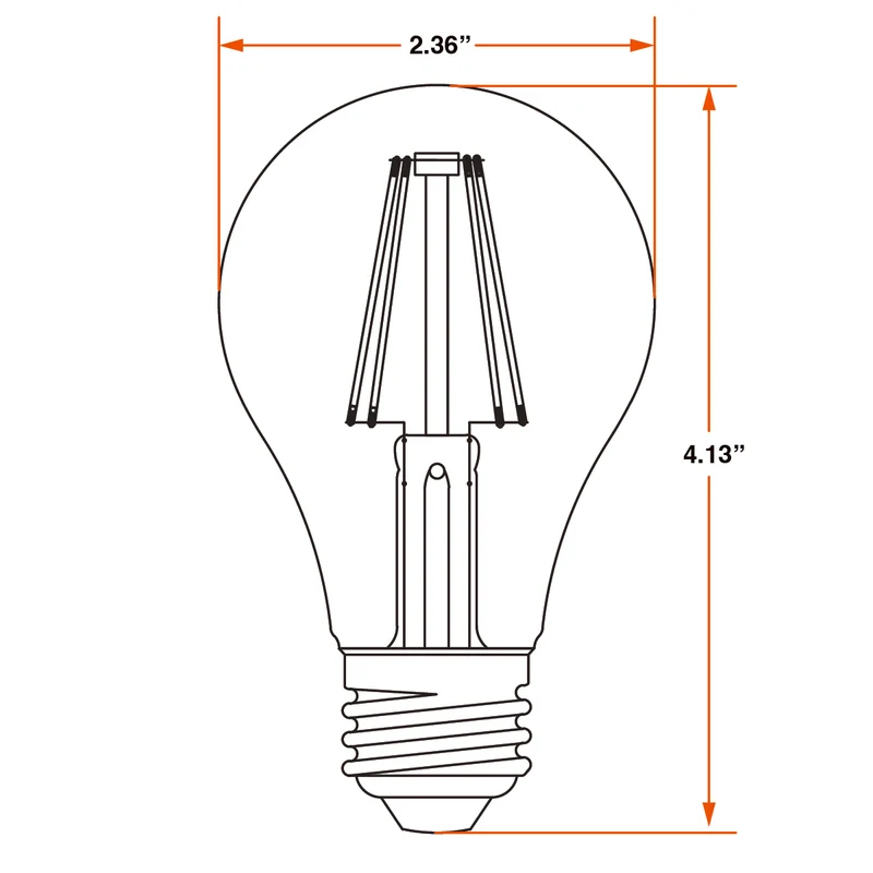 SYLVANIA A19 Clear LED White Filament Bulb, 11.5W, Dimmable, 1500 Lms, Medium Base, 5000K, Daylight