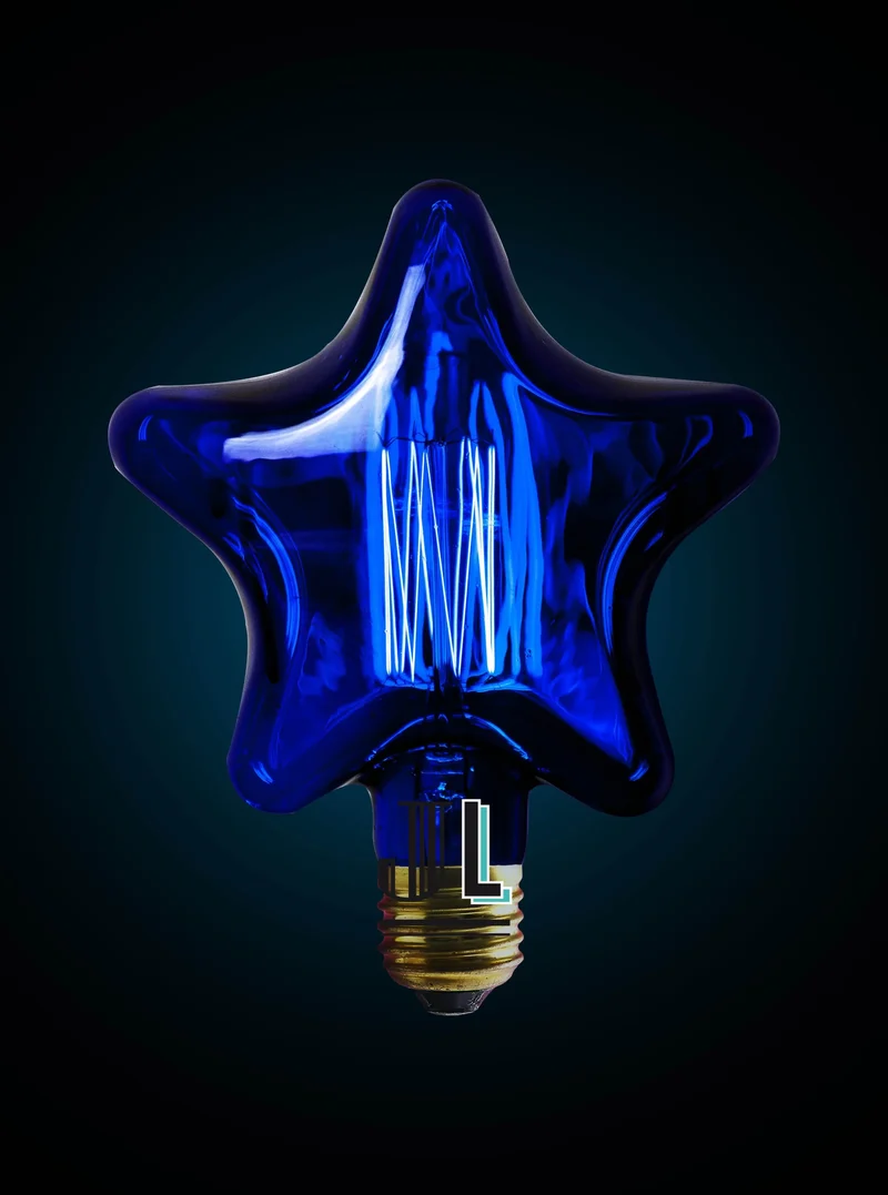 Ampoule à filament cœur bleue E27 60W – Modèle Star Blue | Décorative Vintage
