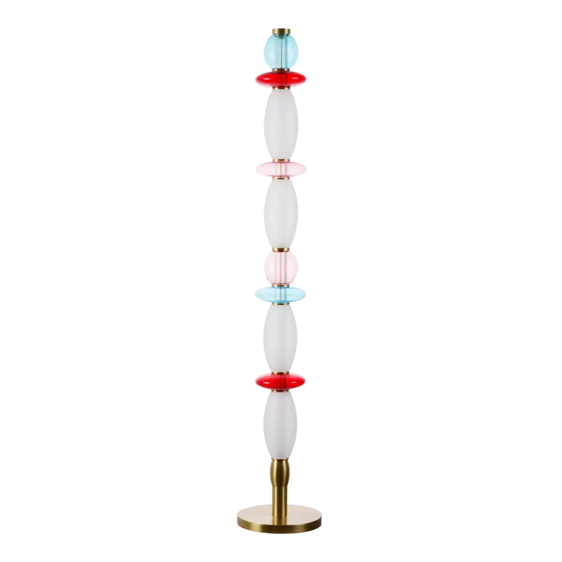 Lampadaire Léonor – Verre soufflé fin et design élégant doré