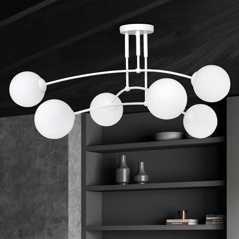 Globe Plafonnier En Verre Blanc