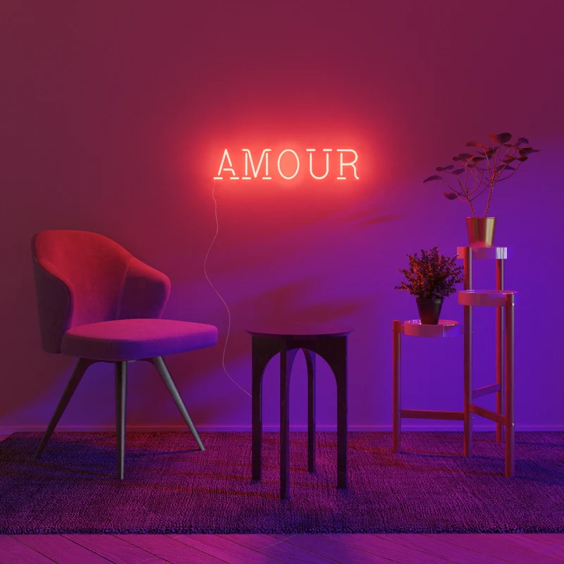 Amour, signe en néon LED