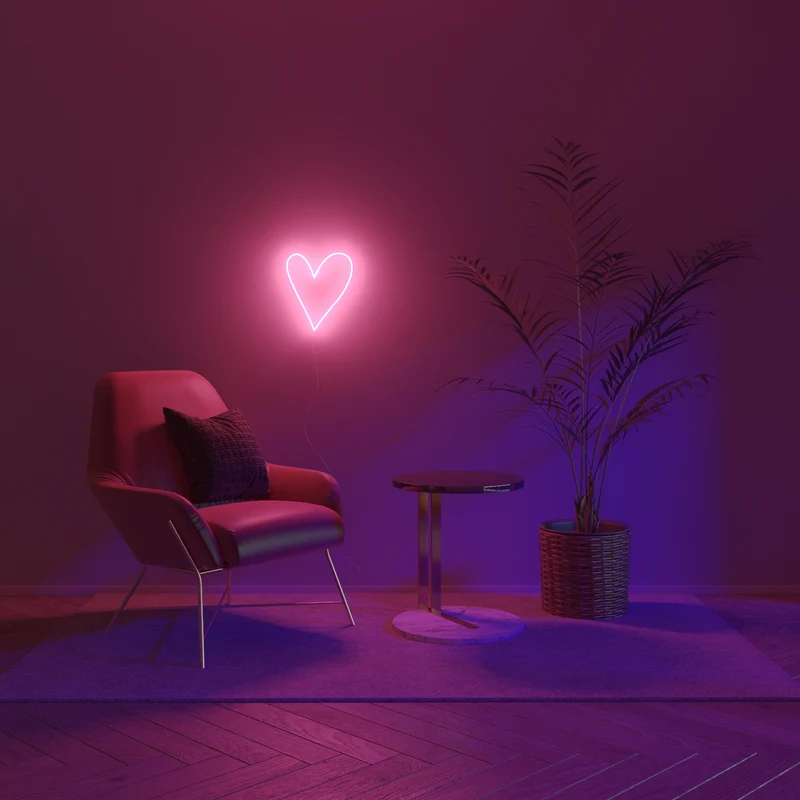 Big Big Heart (Très gros coeur), signe en néon LED