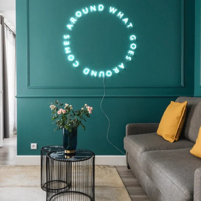 What Goes Around Comes Around - signe en néon LED