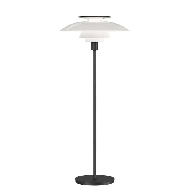 PH 80 - Gulvlampe Opal - Sort Med Dæmp 5744611459