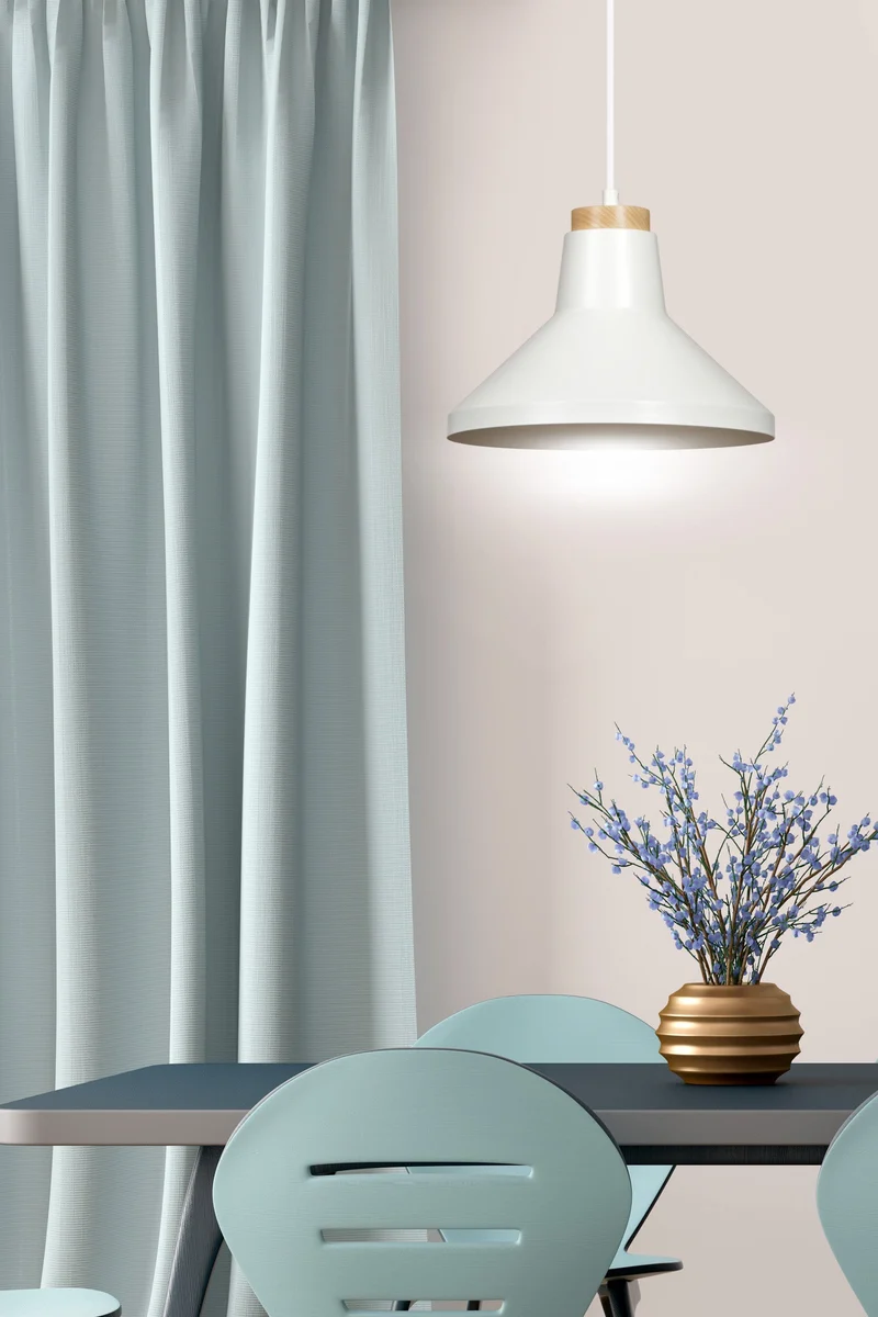 Suspension Blanche et Bois Scandinave
