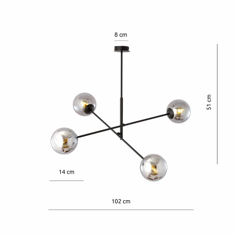 Suspension Boule Verre Fumé Multiple