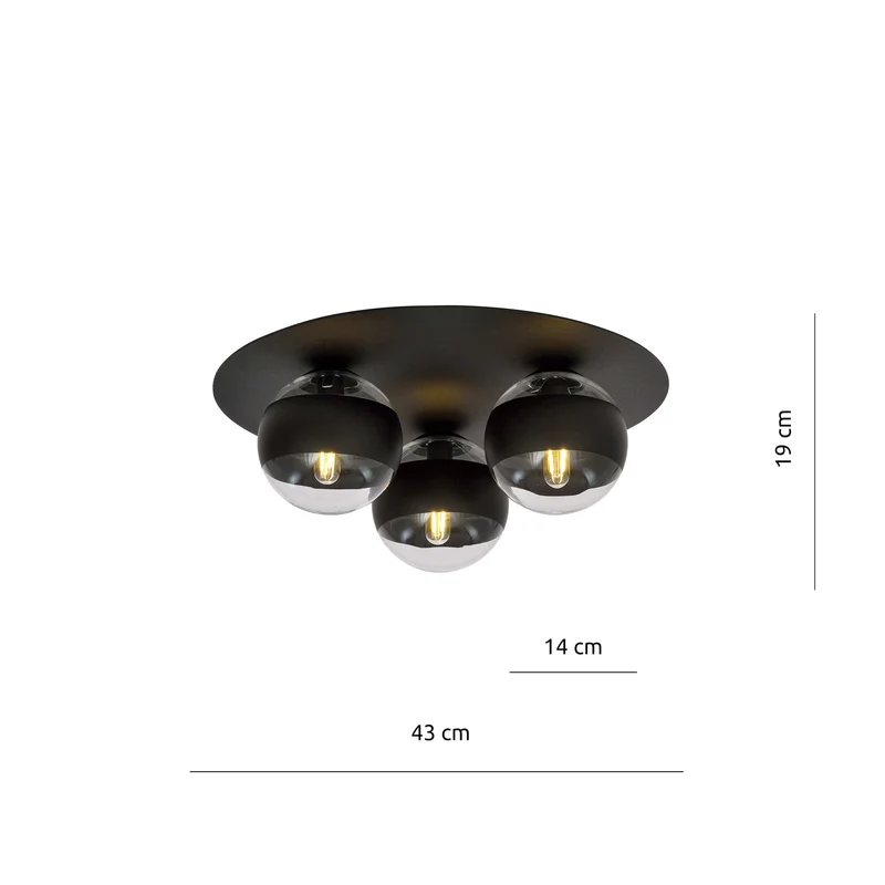 Plafonnier En Verre Noir
