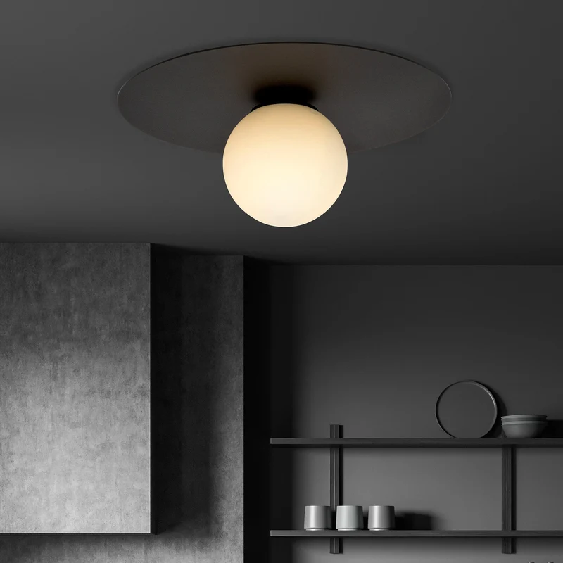 Plafonnier Noir Rond