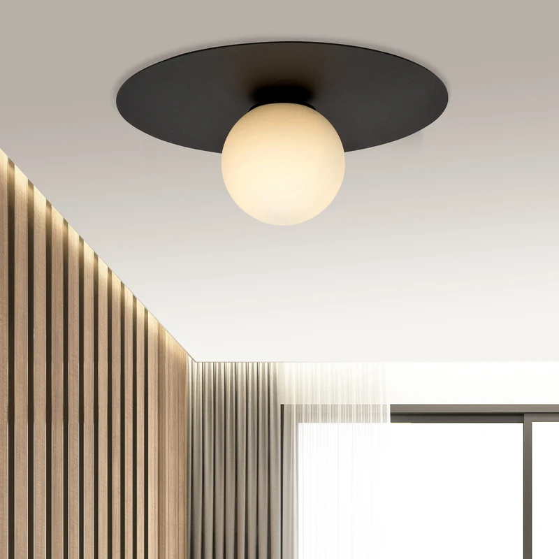 Plafonnier Noir Rond
