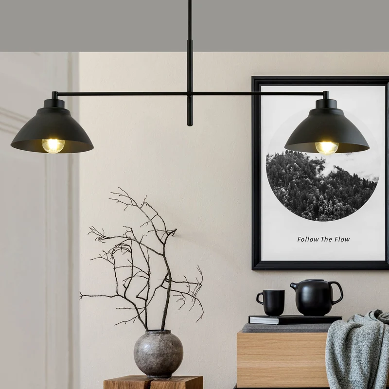 Lustre Salon Industriel Noir