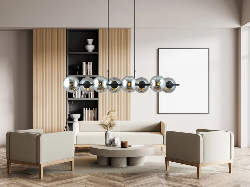 Suspension Boule Verre Grise