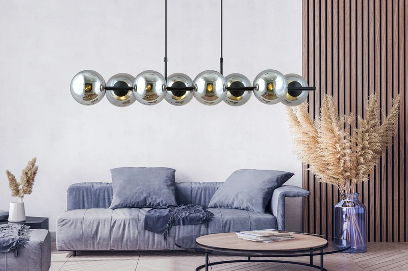 Suspension Boule Verre Grise