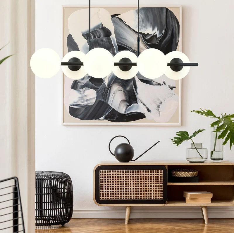 Chandelier Moderne Suspension Boule Verre