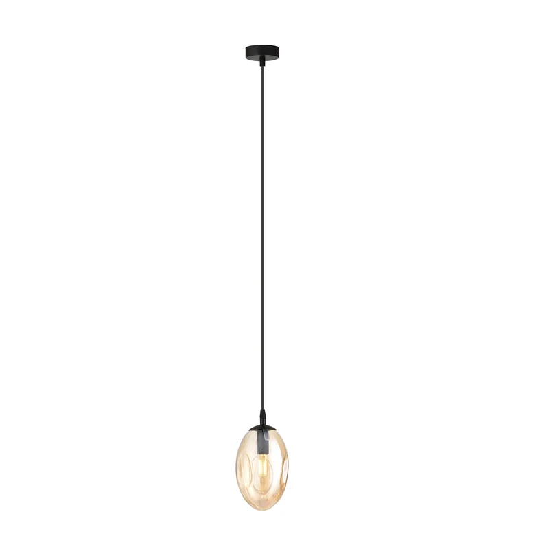 Suspension Boule Verre Ambré