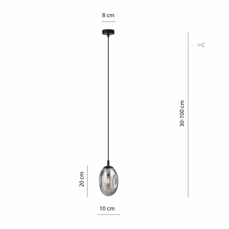 Suspension Boule Verre Argent
