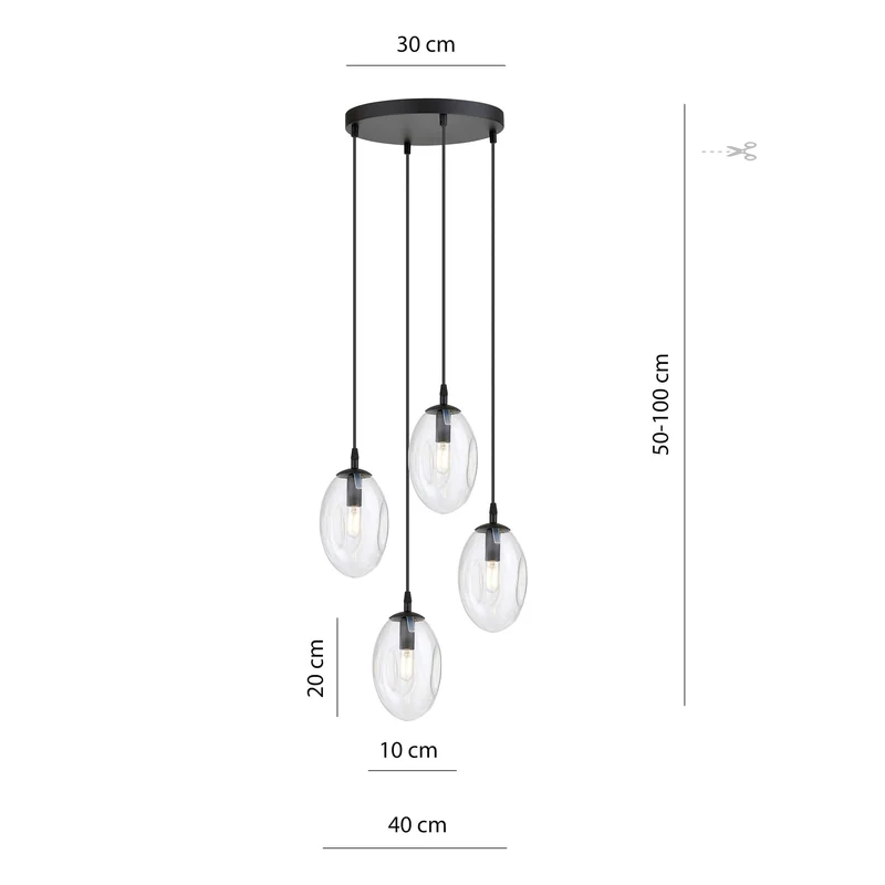 Suspension Boule Verre Et Metal
