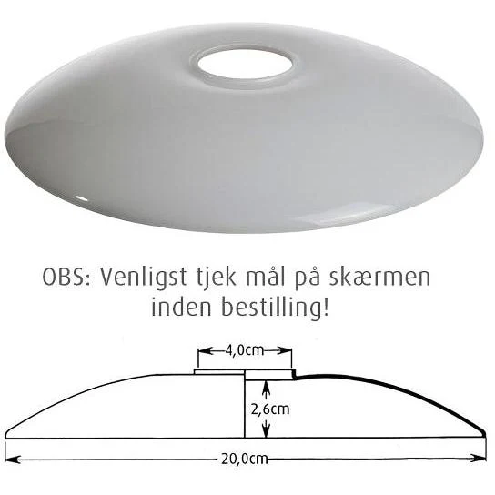 PH 2/1 - Overskærm - Opalglas Reservedel (Louis Poulsen)