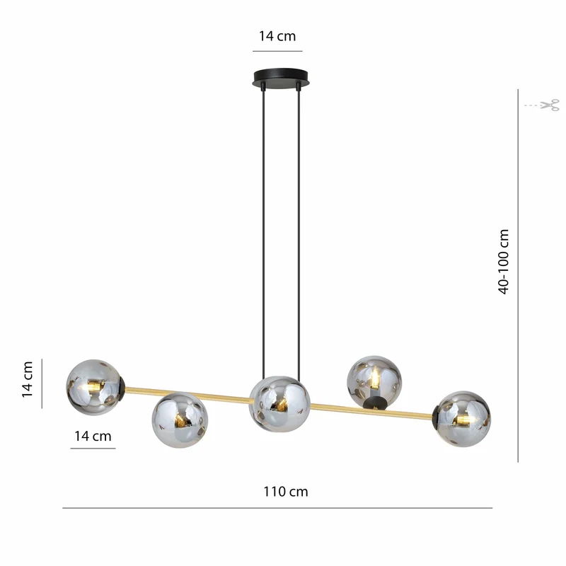 Suspension Boule Verre Et Acier