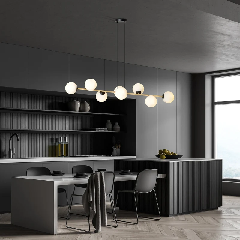 Suspension Boule Verre Laiton
